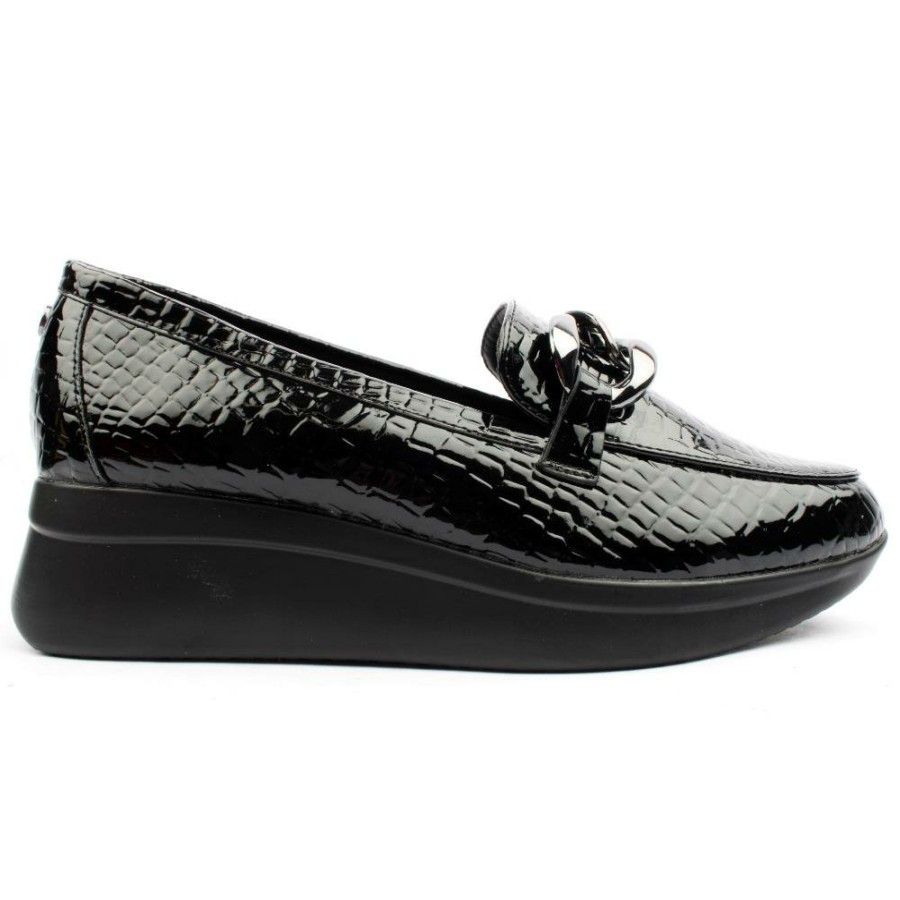 Women Lotus | Preston Wedge Slip On Shoe - Blackcroc