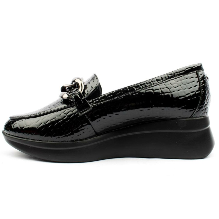 Women Lotus | Preston Wedge Slip On Shoe - Blackcroc