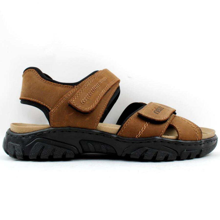 Men Rieker | 22766 Velcro Sandal - Tan