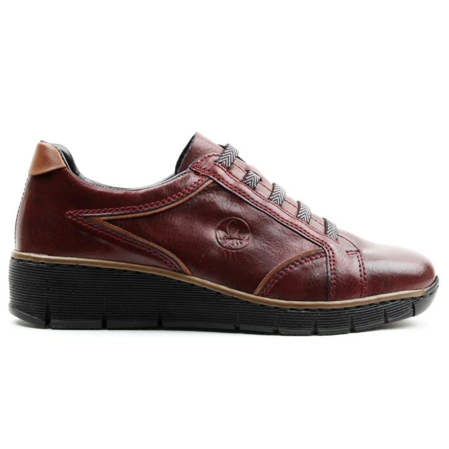 Women Rieker | 53756 Laced Shoe - Wine