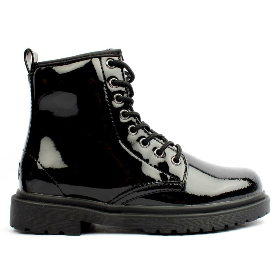 Kids Lelli Kelly | Lk7504 Laced Boot - Black Patent