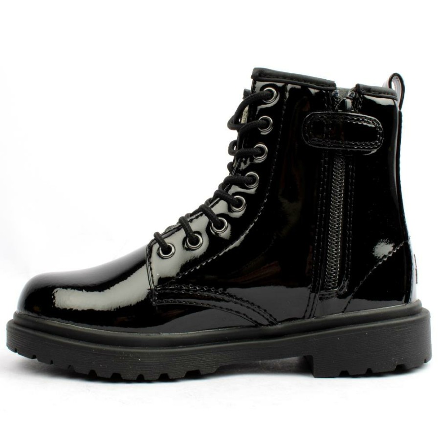 Kids Lelli Kelly | Lk7504 Laced Boot - Black Patent