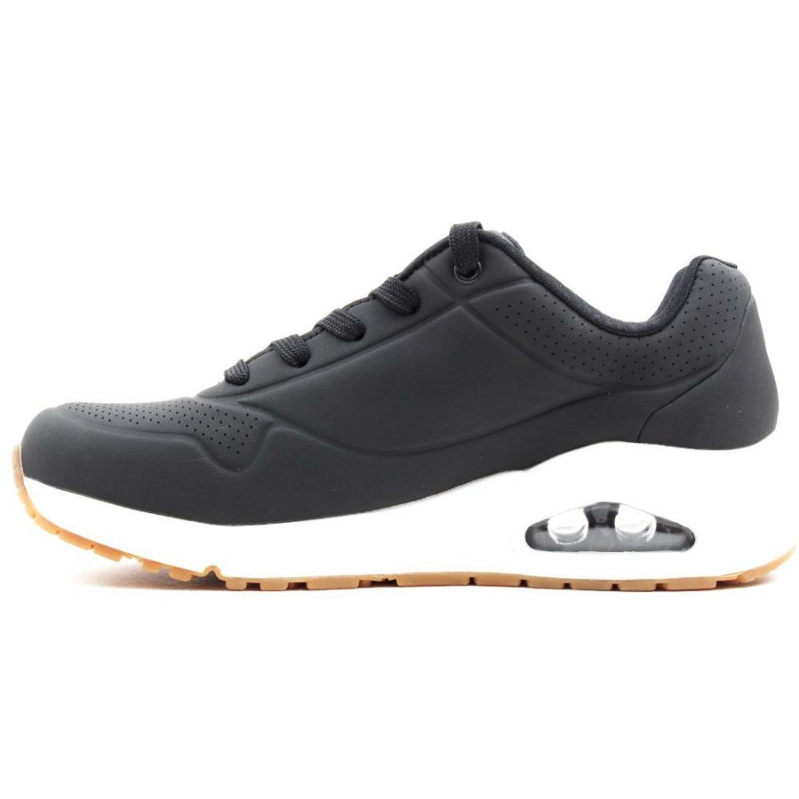 Women Skechers | 73690 Laced Shoe - Black/White