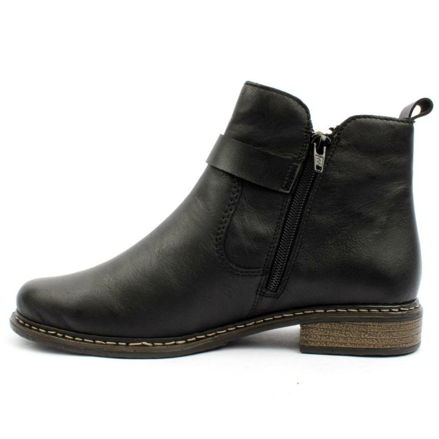 Women Rieker | Z4959 Low Heel Boot - Black