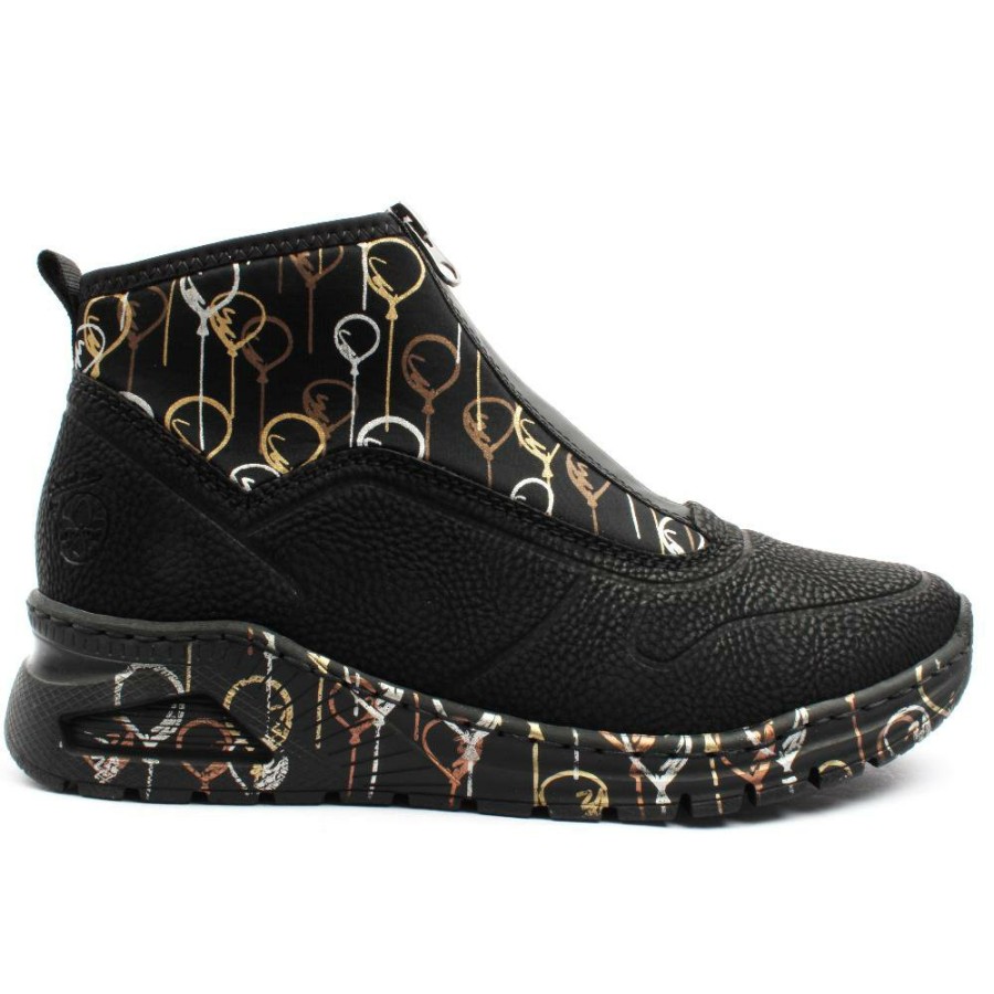 Women Rieker | M4953 Ankle Boot - Black Multi