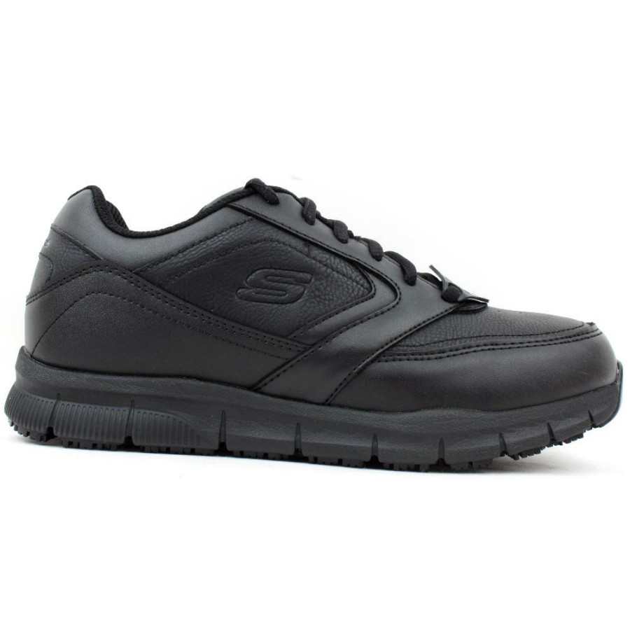 Men Skechers | 77156Ec Laced Runner - Black Black