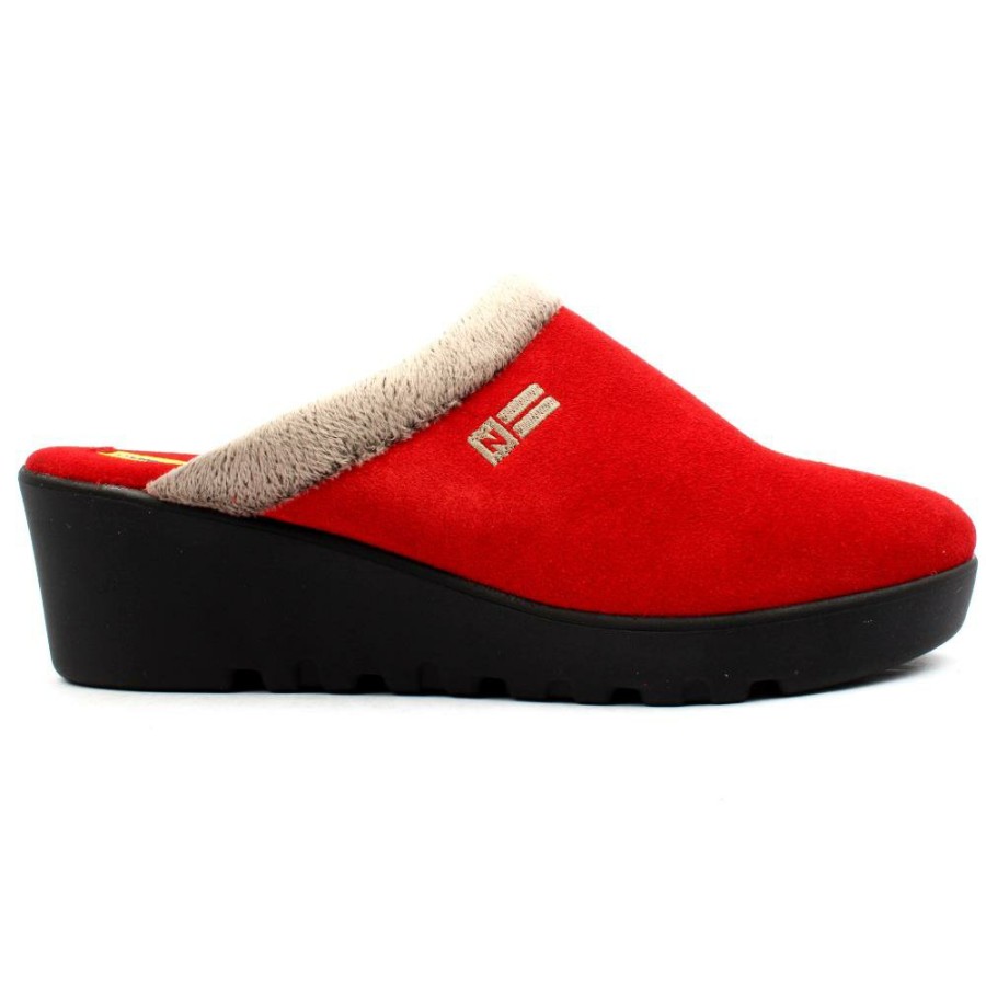 Women Nordika | 2286 Wedge Slipper Mule - Red Suede