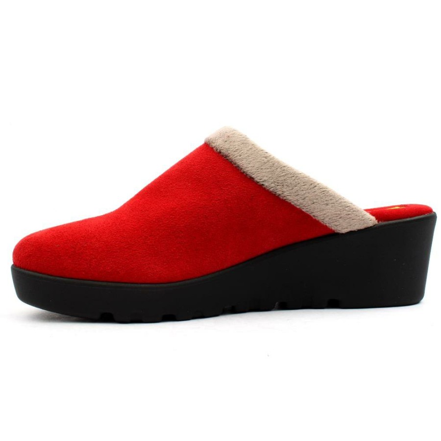 Women Nordika | 2286 Wedge Slipper Mule - Red Suede