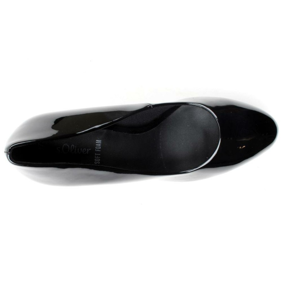 Women S.Oliver | Soliver 22401 Court Shoe - Black Patent