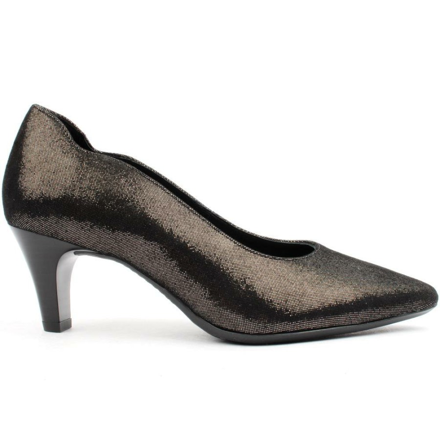 Women Ara | 52202 Court Shoe - Black Metallic