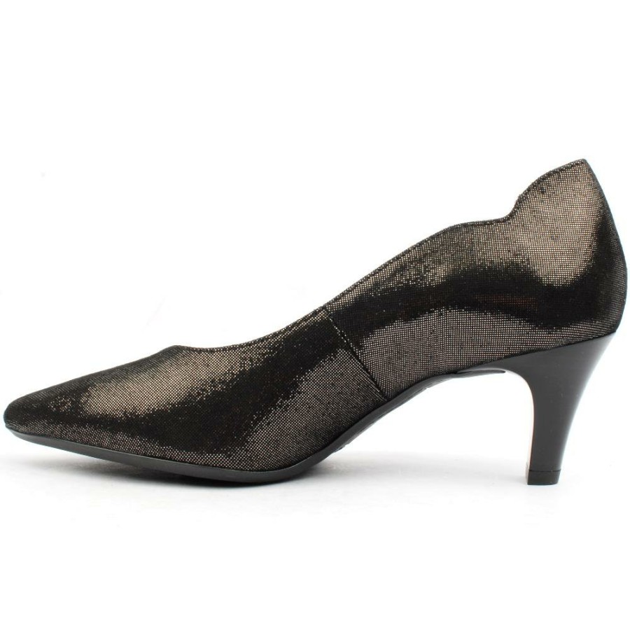 Women Ara | 52202 Court Shoe - Black Metallic