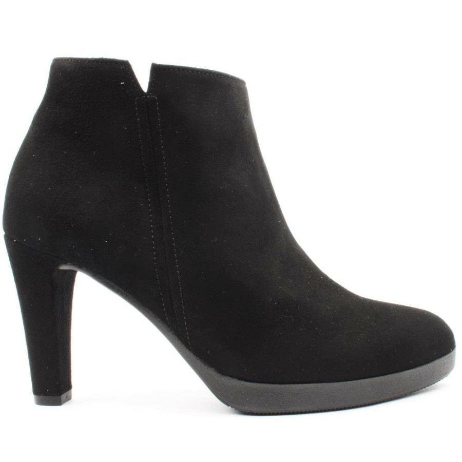 Women Gabor | 35890 Ankle Dress Boot - Black Suede