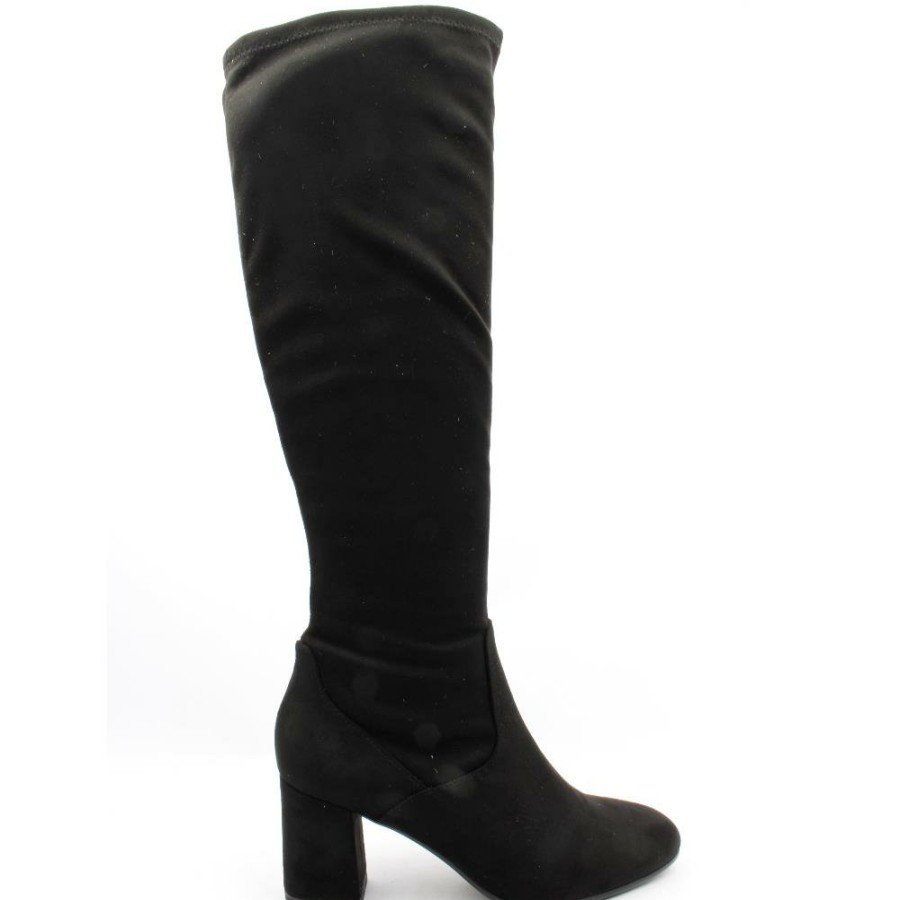 Women Tamaris | 25508 Knee High Boot - Black Suede