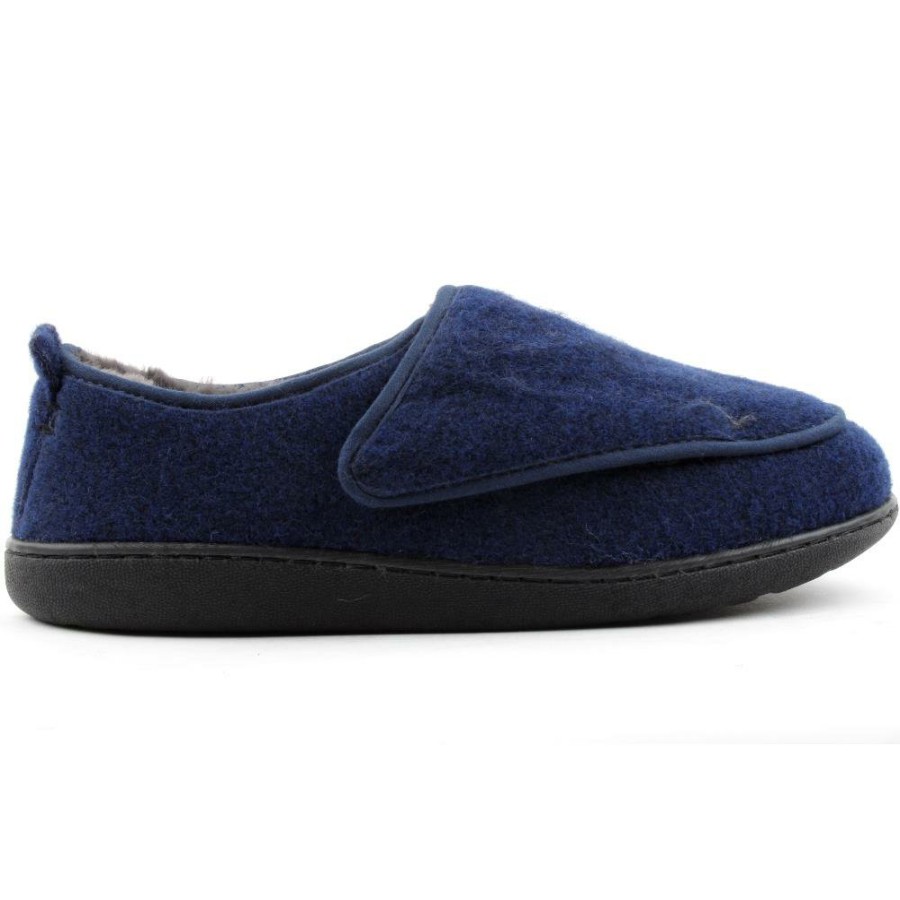 Men Clarks | Mens Slipper King Riptape - Navy G