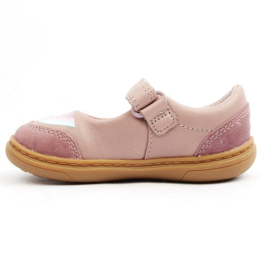 Kids Clarks | Flash Prize T Shoe - Dusky Pink F