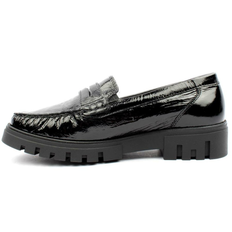 Women Waldlaufer | 723502 Slip On Ladies - Black Patent