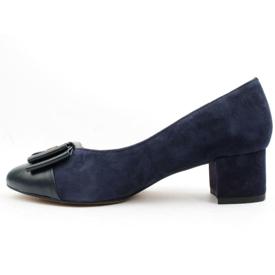 Women Emis | 7909 415 Bow Low Court Shoe - Navy Leather