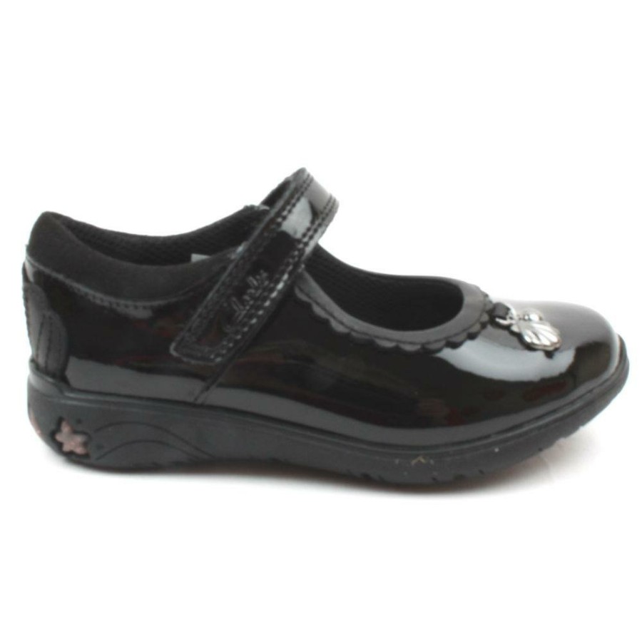 Kids Clarks | Sea Shimmer Junior Shoe - Black Patent G