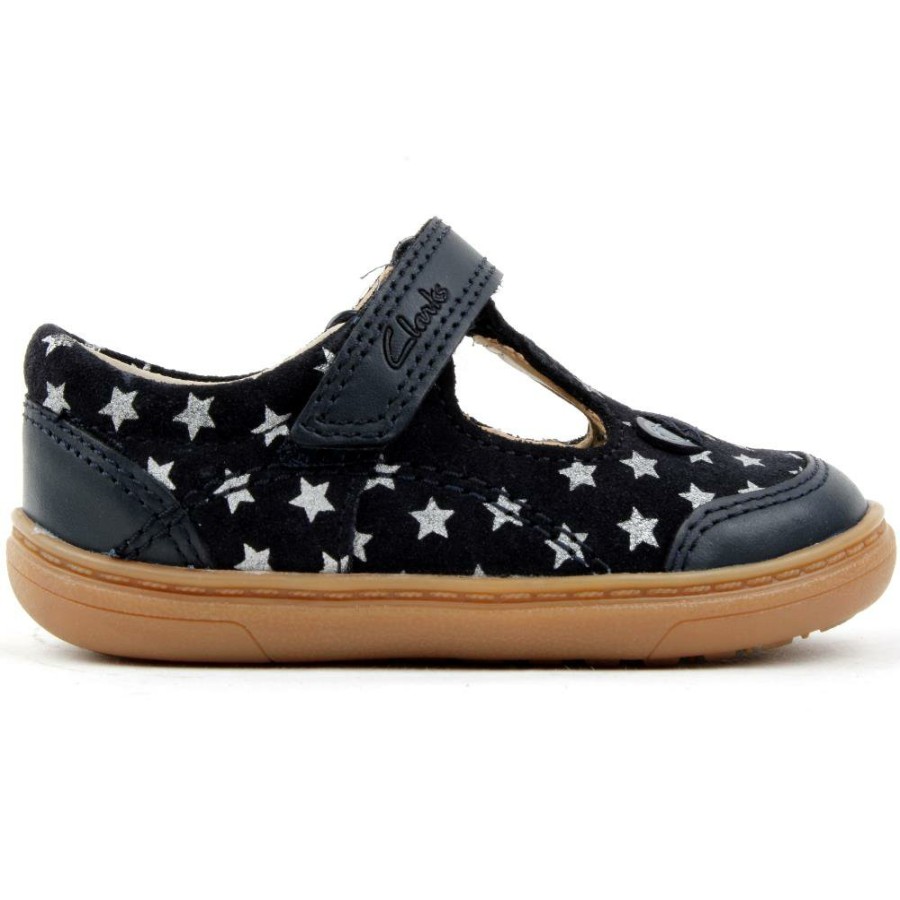 Kids Clarks | Flash Mouse T Shoe - Navy Leather G