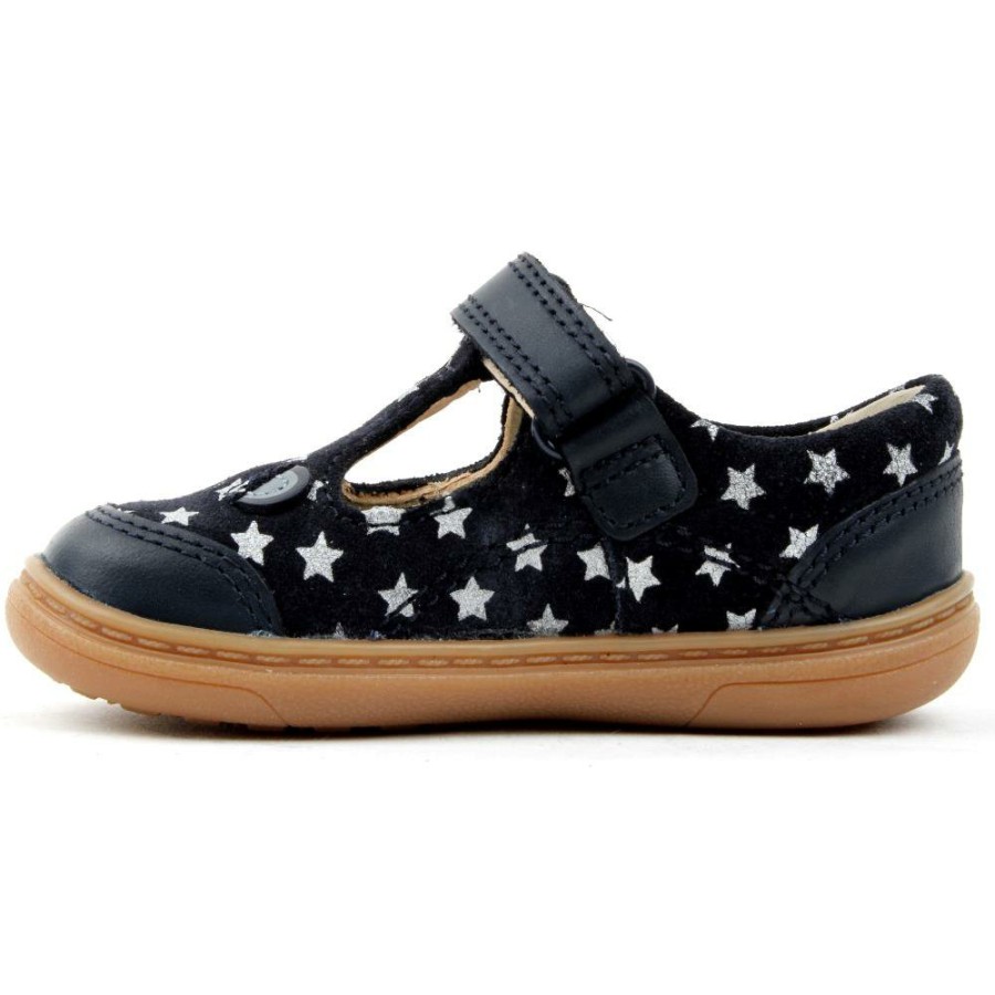 Kids Clarks | Flash Mouse T Shoe - Navy Leather G