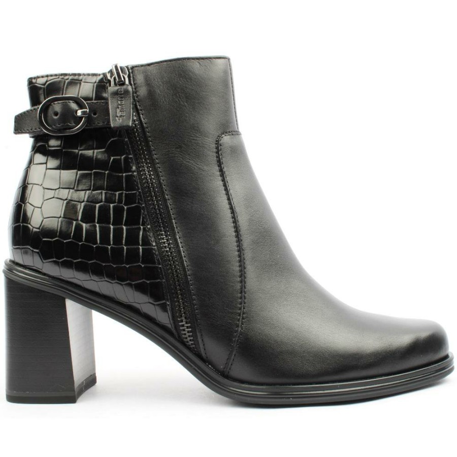 Women Tamaris | 25335 Heeled Boot - Black