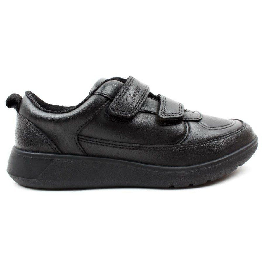 Kids Clarks | Scape Flare Velcro Shoe - Black F