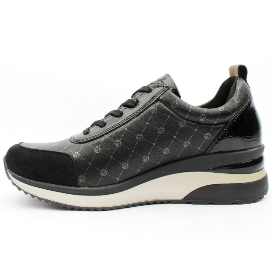 Women Remonte | D2401 Laced Wedge Shoe - Black Multi