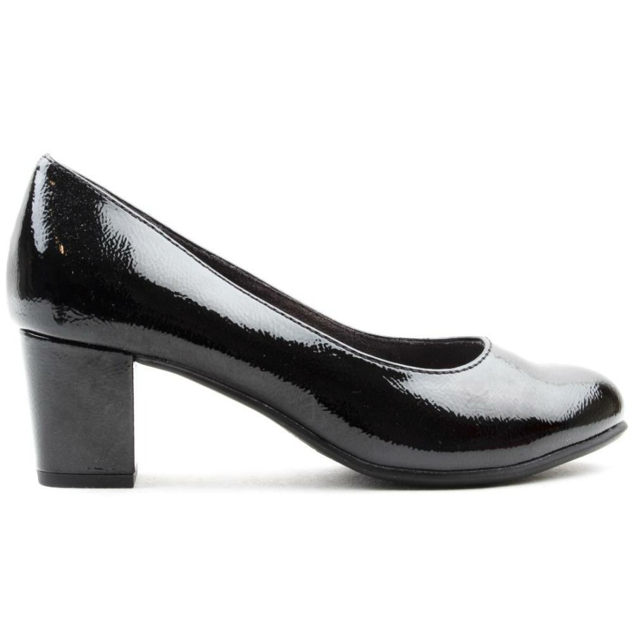 Women Jana | 22469 Court Shoe - Black Patent