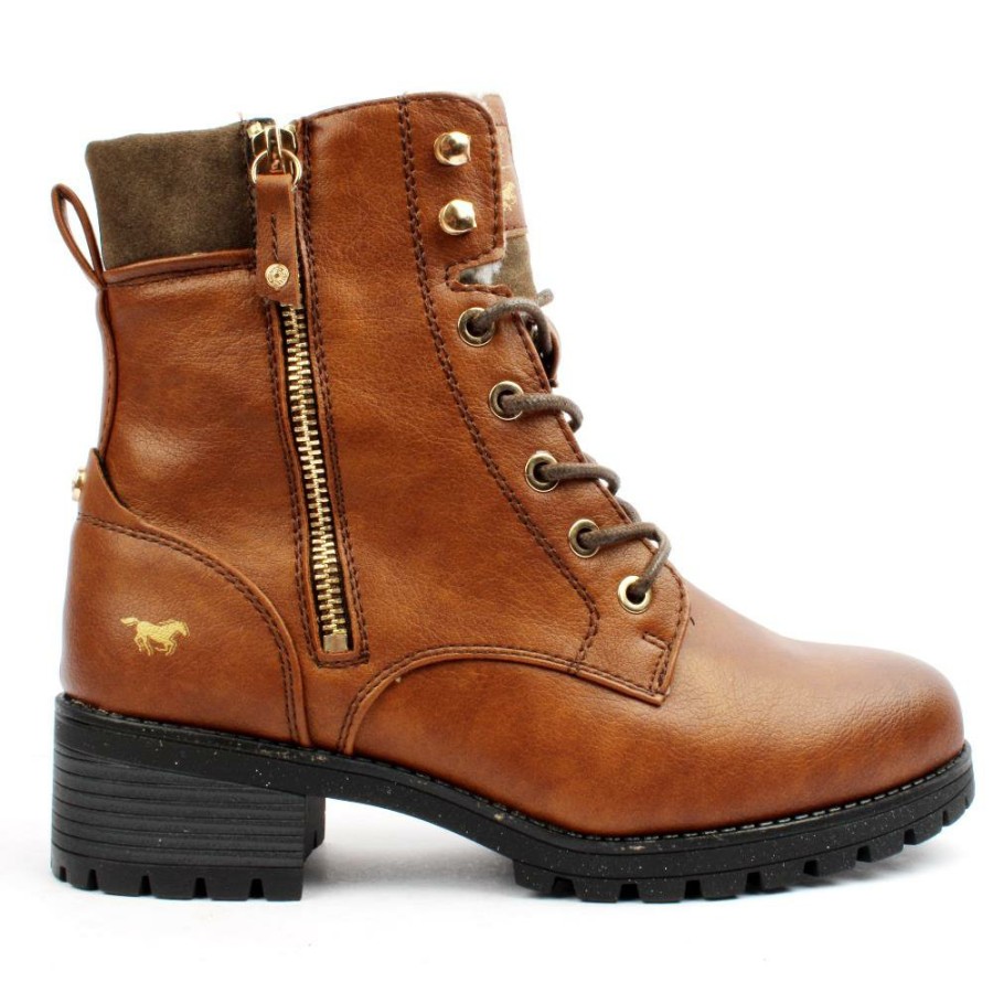 Women Mustang | 1435603 Laced Boot - Tan